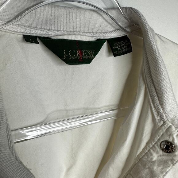 Vintage J. Crew Mens Snap Button Pullover‎ Windbreaker L Red White Blue 90s - Picture 5 of 6